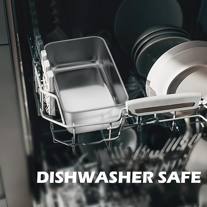 Leonyo Loaf Pan for Baking Bread, 9x5IN Stainless Steel Bread Loaf Pan for Homemade Meatloaf, Cakes, Brownies, Lasagnas, Dishwasher Oven Safe
