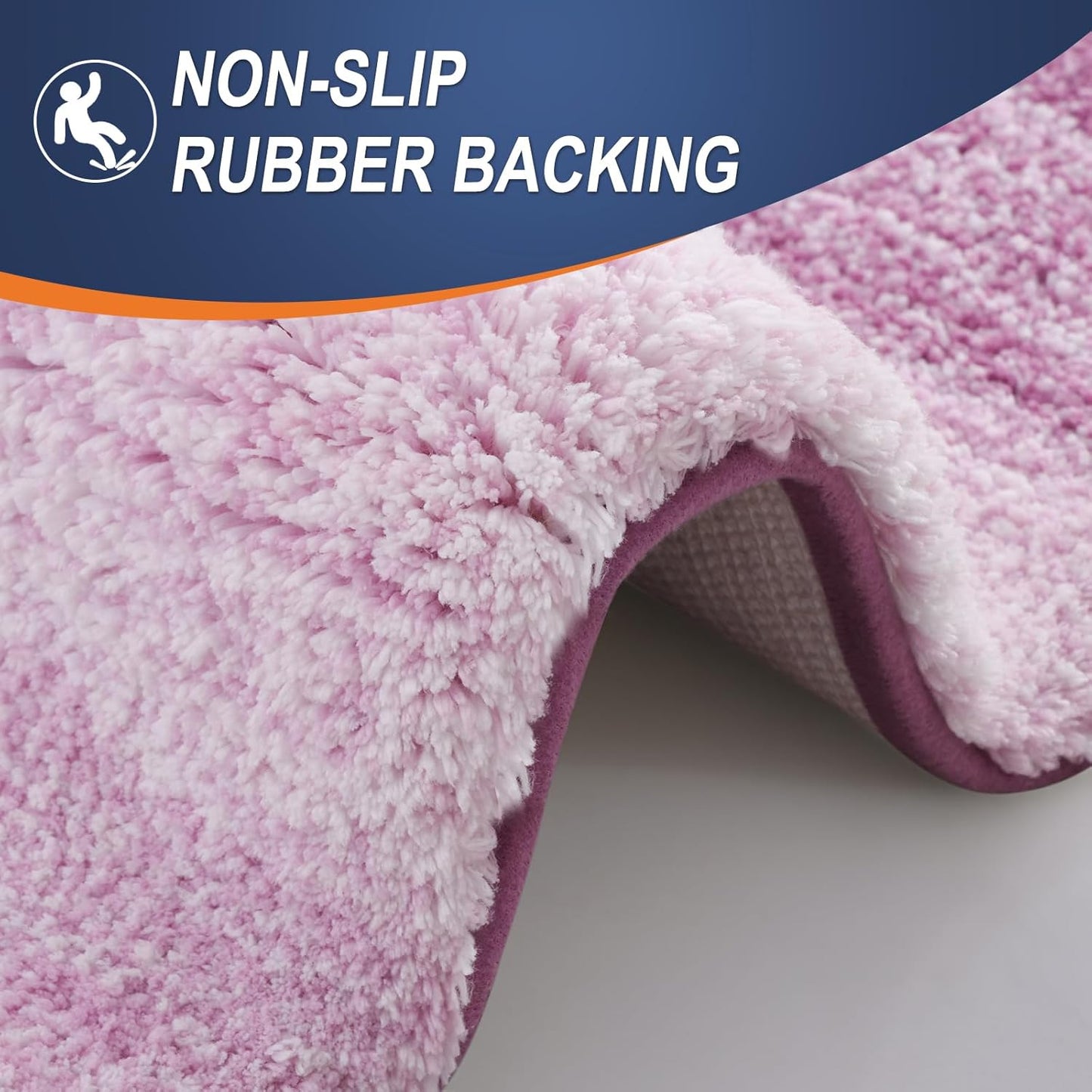 OLANLY Bathroom Runner Rugs 47x20, Extra Soft Absorbent Microfiber Bath Rugs, Rubber Backing, Quick Dry, Washable Bath Mats for Bathroom Floor, Tub and Shower, Home Decor Accessories, Pinkish-Purple