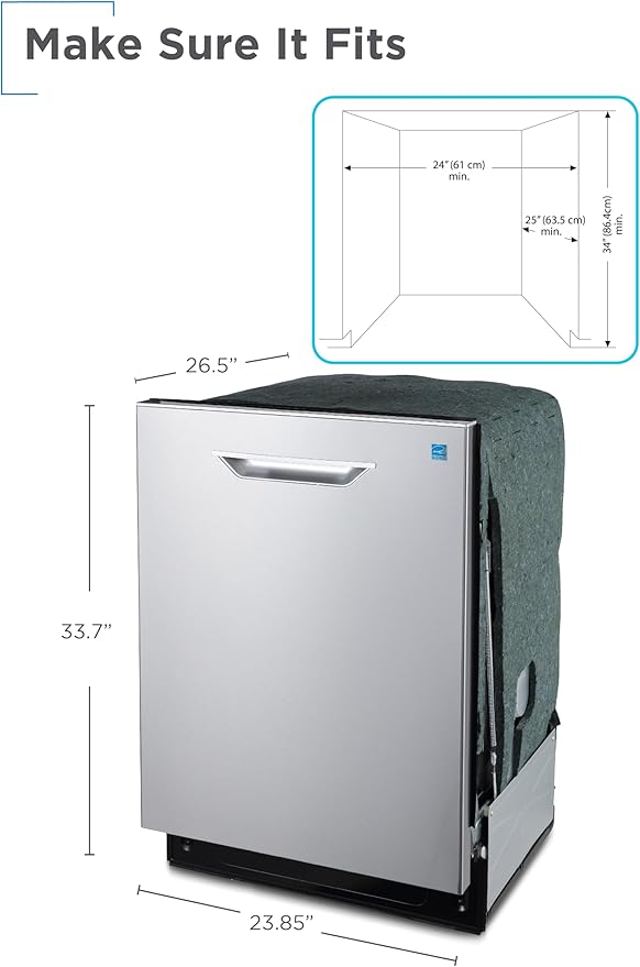 BLACK+DECKER 24" Designer Series Built-In Dishwasher, 14-Place Setting Capacity with Stainless Steel Tub, 6 Wash Programs and Smart Wash System, Low Noise, ENERGY STAR Certified, BDW400MS