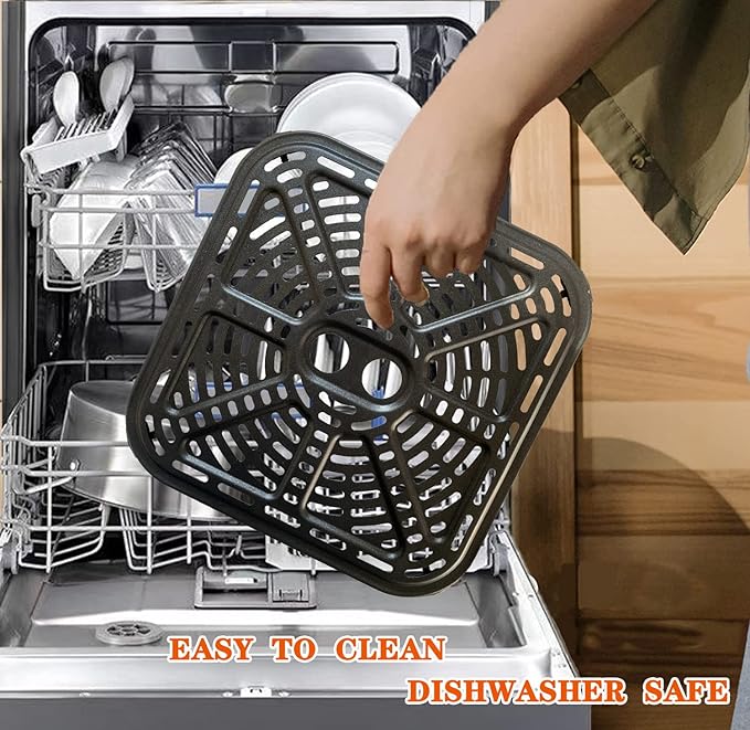 6.8QT Square Air Fryer Crisper Plate for COSORI Pro III Dual Blaze Air Fryers, Upgraded Air Fryer Grill Pan Plate Crisper Tray Griller Rack Grate Grid Insert Pan for 6.8QT COSORI Air Fryer