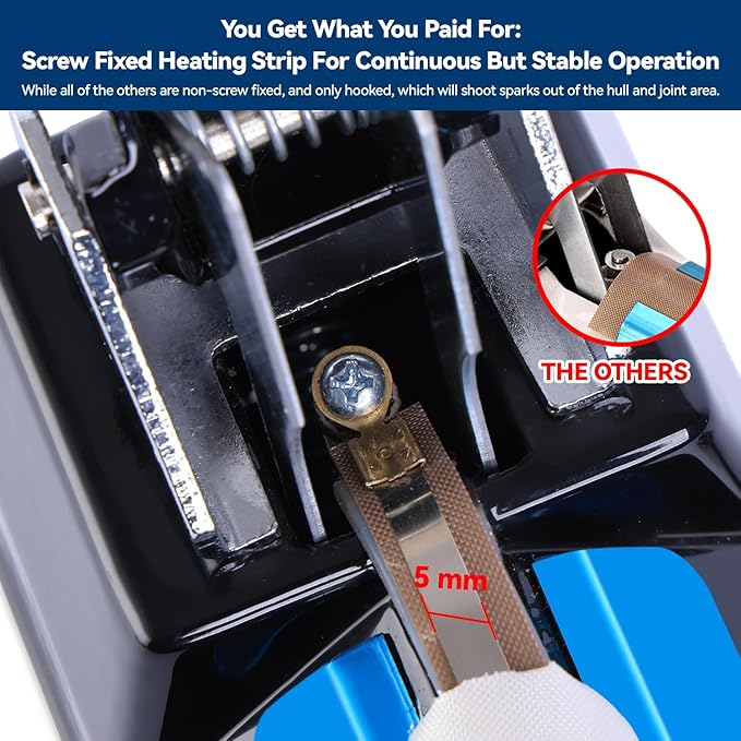 Sealer Pro, Patented 16inch Impulse Heat Bag Sealer, 5mm Sealing Width Poly Bag Seal Machine, 2 Replacement Kits 1 Extra Fuse Included, Black
