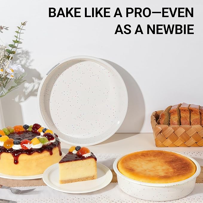 SJ 6 Inch Silicone Round Cake Pan with Metal Reinforced Frame 1Pack, Nonstick Silicone Cake Mold for Baking Suitable for Making Layers, Cheese & Chocolate Cakes