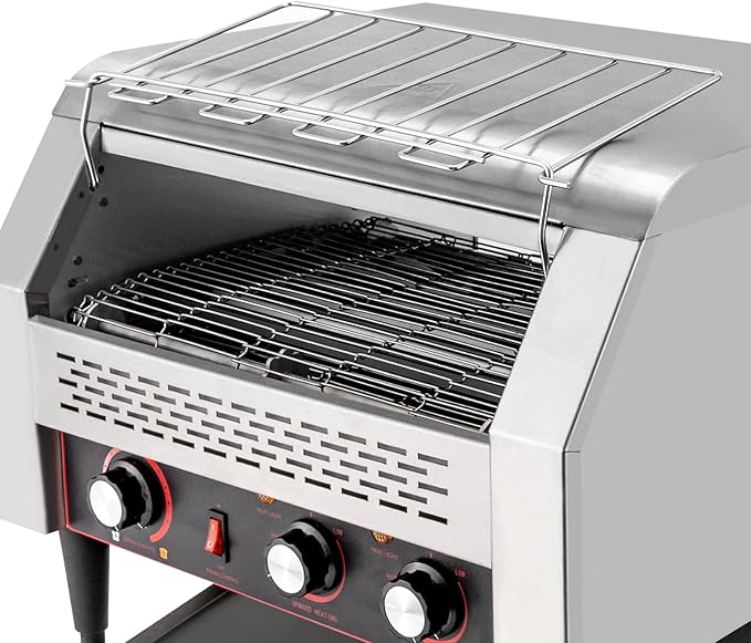 450 Slices/Hour Commercial Toaster, 110V 2600W Electric Conveyor Toaster Oven Stainless Steel Commercial Conveyor Belt Toasters for Restaurant, Bakery, Buffet Use