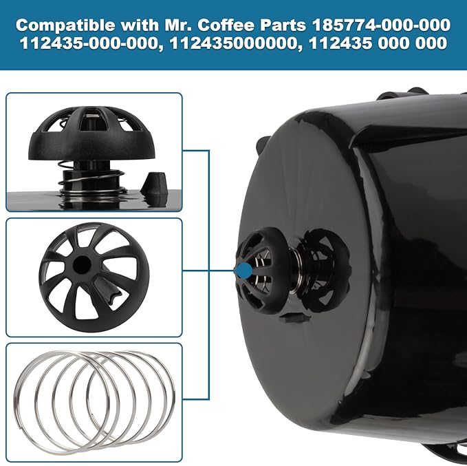 Showingo Coffee Replacement Brew Basket Spring Loaded Stopper Kits Compatible with Mr. Coffee 112435-000-000 185774-000-000 Hamilton 990117900 990237500 Coffee Machine Accessory（2 packs)
