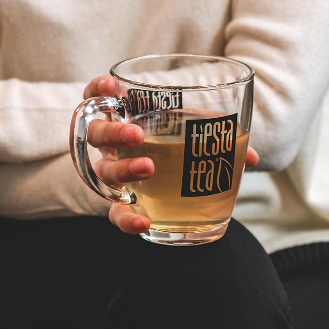 Tiesta Tea 12.5 Oz Clear Glass Mug with Handle, Microwave & Dishwasher Safe, Ideal for Hot & Iced Beverages, Compatible with Loose Leaf Tea Infusers, Steepers, & Balls, Single Cup Glass Mug