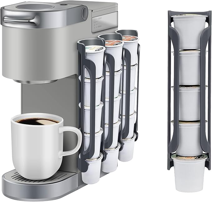 K Cup Holder for Keurig: Coffee Pod Holders for Counter Small Space - Kcup holders for Wall Mount (3, Gray)