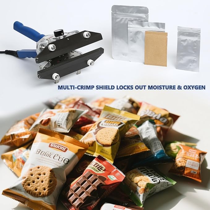 Crimp Heat Sealer, Mylar Bag Sealing Machine for Snack Bags Kraft Paper Bags Food Storage 16" FKR400