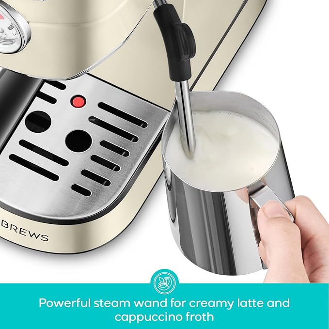 CASABREWS CM5418 Espresso Machine 20 Bar, Small Espresso Maker with Milk Frother Steam Wand, Stainless Steel Espresso Coffee Machine with 34oz Removable Water Tank, Cafetera Espresso, Creamy