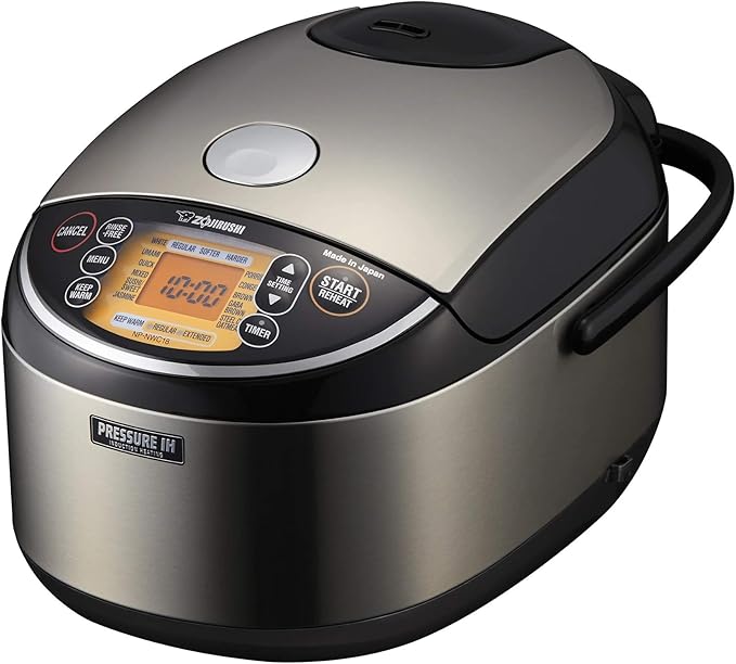 Zojirushi NP-NWC18 Pressure Induction Heating 10-Cup Rice Cooker and Warmer, Black
