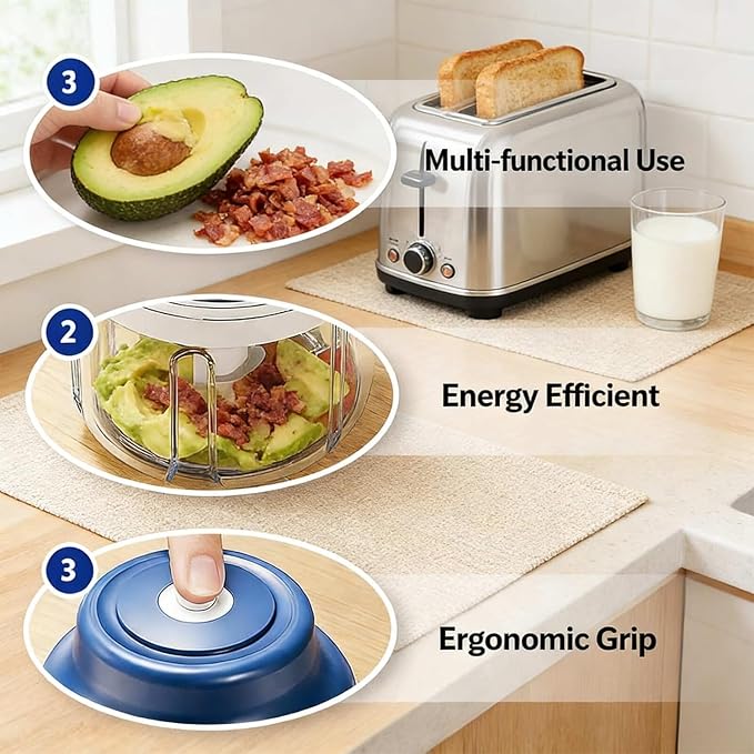 Electric Garlic Chopper Mini, Upgraded Rechargeable Veggie Chopper With Storage and Cover, One-Touch Food Processor with 4 Stainless Steel Blades for Onion Meat Chili Ginger (Purple, 250ml)