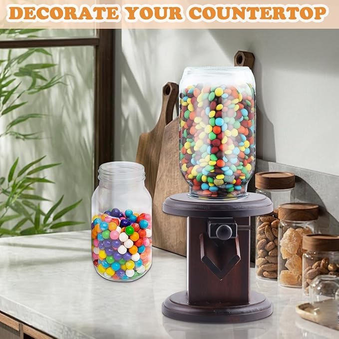 Wooden Candy Dispenser, Cereal Dispenser Countertop, Candy Containers & Storage, Versatile Snack Storage Machine, Suitable for Candy Bean, Cereal, M&M's, Peanuts