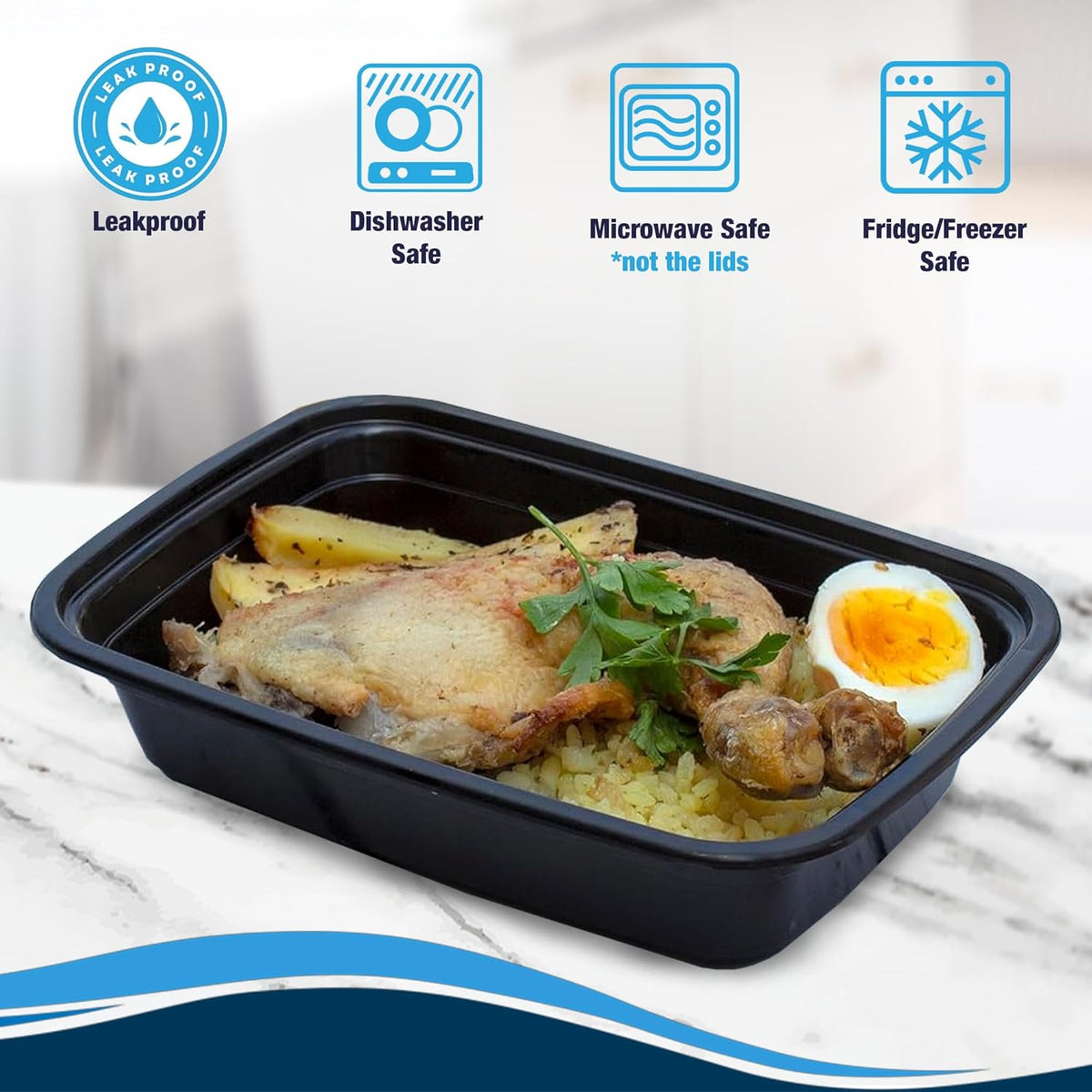 Ruthy's Outlet Meal Prep Containers W/Lids -Square Food Storage – BPA-Free| Stackable | Microwave | Freezer & Dishwasher Safe | Reusable Lunch Bento Box Portion Control & Planning (15 Pack, 12 oz)