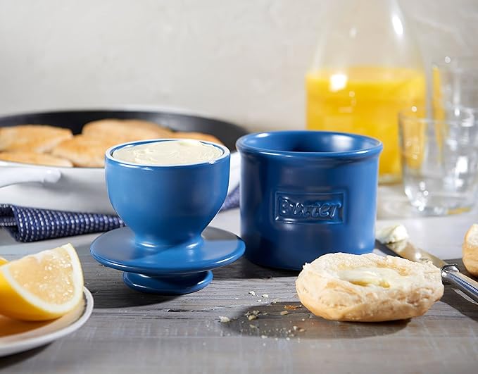 Butter Bell - The Original Butter Bell Crock by L. Tremain, French Ceramic Butter Dish, Café Matte Collection, Navy Matte