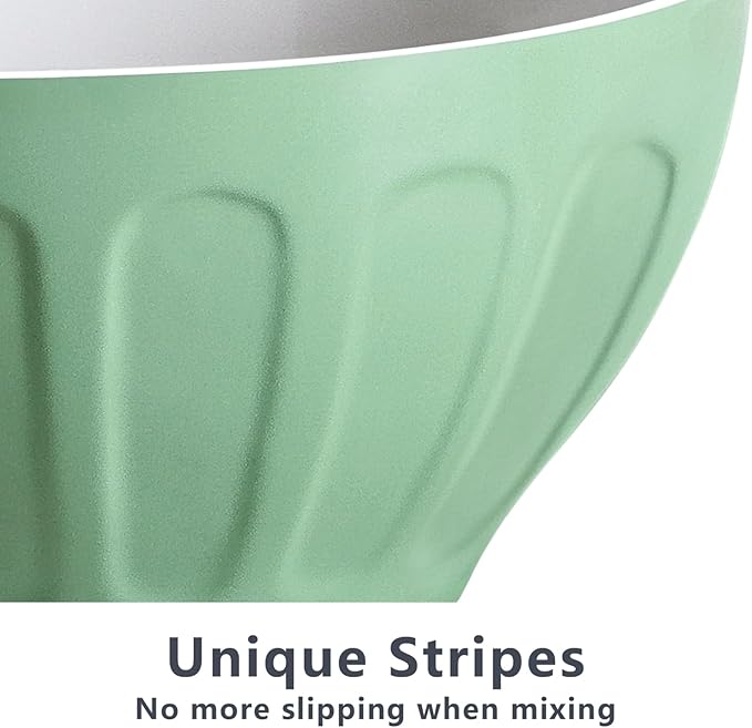 Lareina Ceramic Mixing Bowls Set of 3, Large Nesting Bowls for Serving/Baking/Prepping, Mother's Day & Housewarming/Wedding Gift, Oven/Microwave/Dishwasher Safe 3.2/1.7/1.2 Qt, Pastel Color