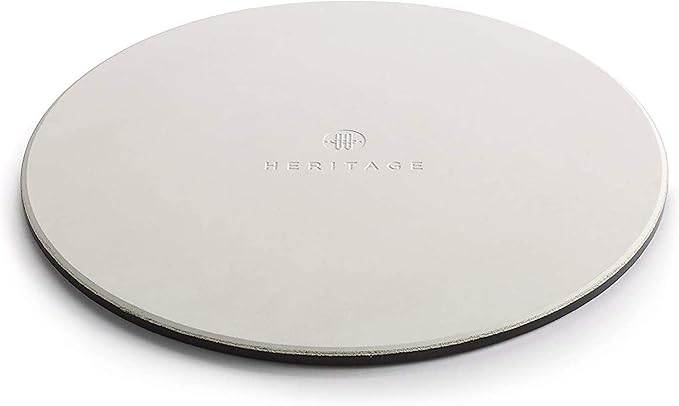 Heritage 15" Ceramic Pizza Stone Set - Non-Stick, Stain-Free with Bonus Cutter - Black
