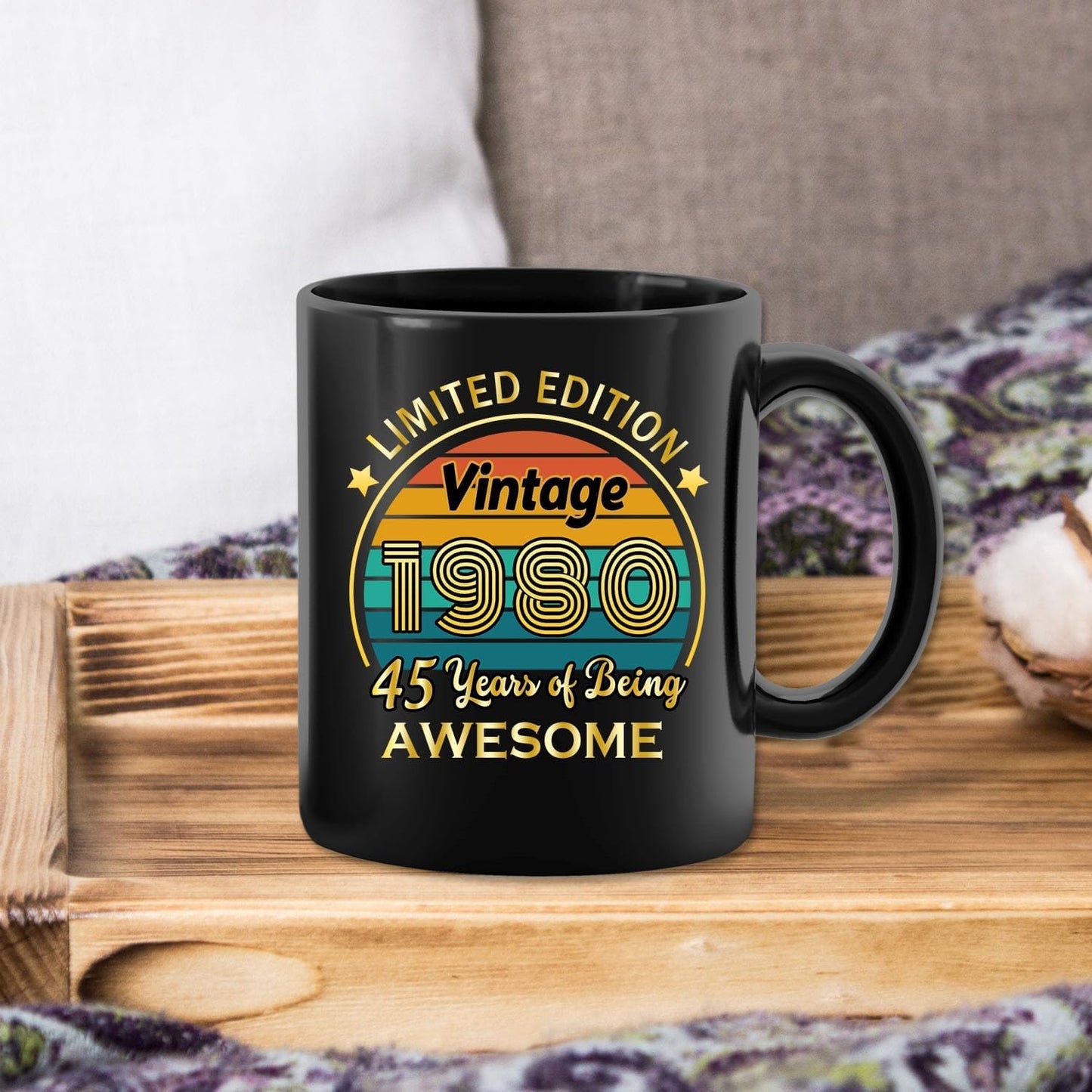 QUPT 45th Birthday Gifts for Women Men, 45th Birthday Gifts for Him, 1980 Birthday Gifts for Women Men, 45 Years Old Gifts, 1980 Birthday Gifts for Her Him, 45th Birthday Presents Coffee Mug