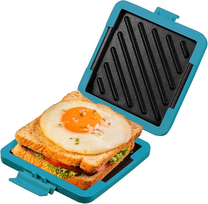 MKYSAIL 2-in-1 Microwave Breakfast Maker Bundle: Egg Cooker & Sandwich Press | Quick 90-Second Gourmet Meals | Dishwasher Safe, Portable for Home, Dorms, Travel (No Stovetop Needed!)