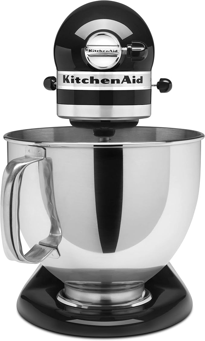 KitchenAid Value Bundle Artisan Series 5 Quart Tilt-Head Stand Mixer with Included Flex Edge Beater, KSM150FEOB, Onyx Black
