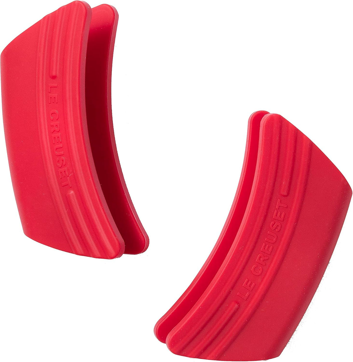 Le Creuset Silicone Set of 2 Handle Grips, 5" x 2 1/2" each, Cerise