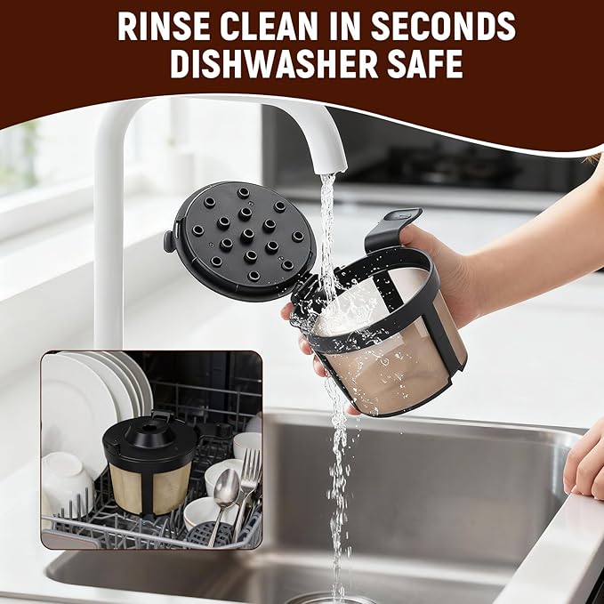 Coffee Filter, Permanent Coffee Maker Filter for Ninja PB051, PB040, PB041ST - Stainless Steel Mesh, Dishwasher Safe & Eco-Friendly