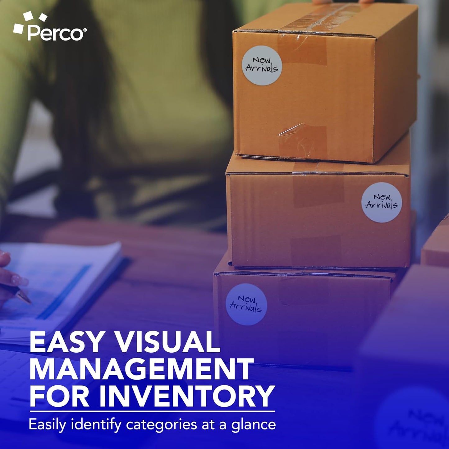 Perco Grey 3-Inch Perforated Circle Dot Sticker Labels — 10 Rolls, 5,000 Round Stickers — with Permanent Adhesive for Moving Boxes, Sale Signage, Displays, Status Messaging—Made in USA
