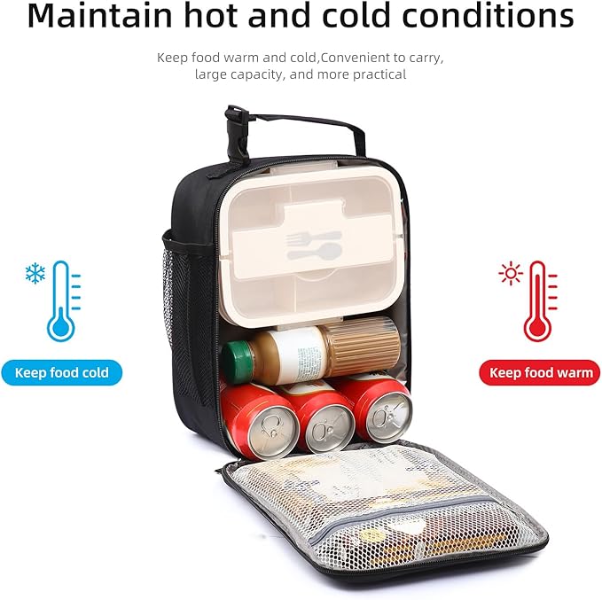 Lovoeo Lunch box Lunch bag for men women Insulated Lunchbox Lunch bags for Work Picnic Travel (Thicken purple)
