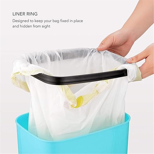 Touchless Motion Sensor Trash Can with Sealing Lid Automatic Soft Close Silent Bathroom Kitchen Office Waste Bin Narrow Rectangular ABS Hands Free Smart Home Garbage Container (Turquoise)