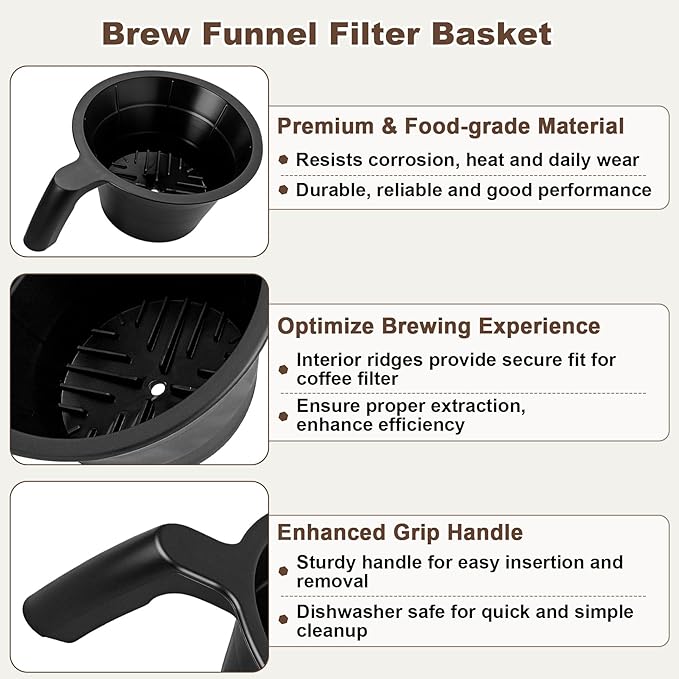 Coffee Brew Funnel Basket Replacement for Bunn 38766.0002 Filter Holders BX, BT, BTX, GR & Velocity Series Brewers Coffee Maker Brew Filter Basket