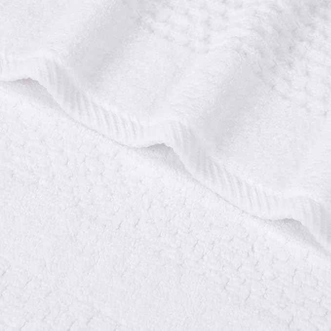Superior Playa Zero Twist Cotton Medium Weight Towels, for Guest Bath, Bathroom, Shower, Spa, Plush, Quick Dry, Ultra-Soft Towels, Bath Essentials, Waffle Textured, 6 Piece Assorted Towel Set, White