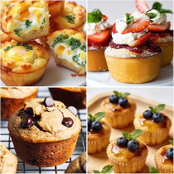 CAKETIME Silicone Mini Muffin Pan 3 Pack 24 Cups Nonstick Mini Cupcake Pan for Baking Muffins Cupcakes Egg Bites Fat Bombs