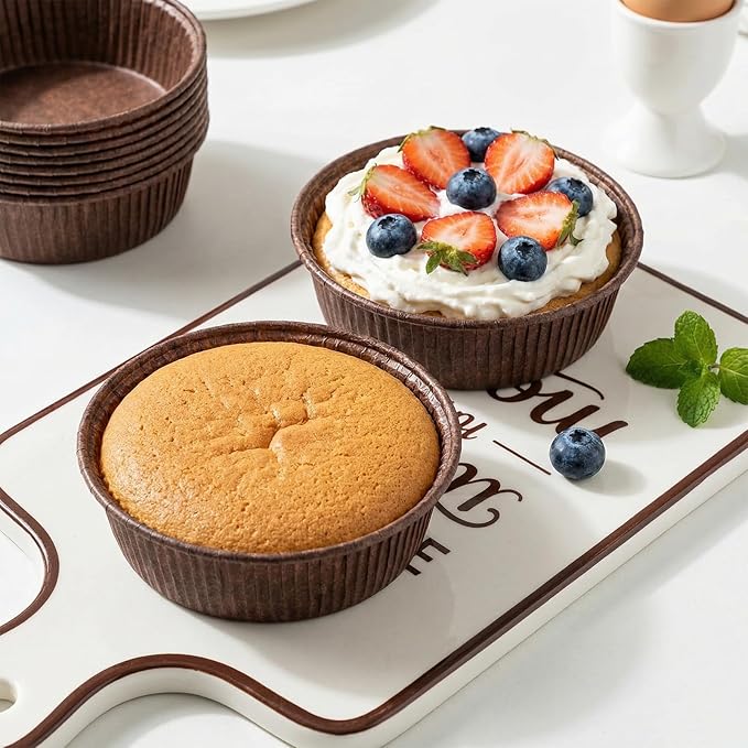 200PCS Paper Mini Tart Pans for Baking, Mini Pie Tins 4Inch Small Pie Pans, Non-stick, Disposable Quiche Baking Dish, Oven Safe, Microwave Safe