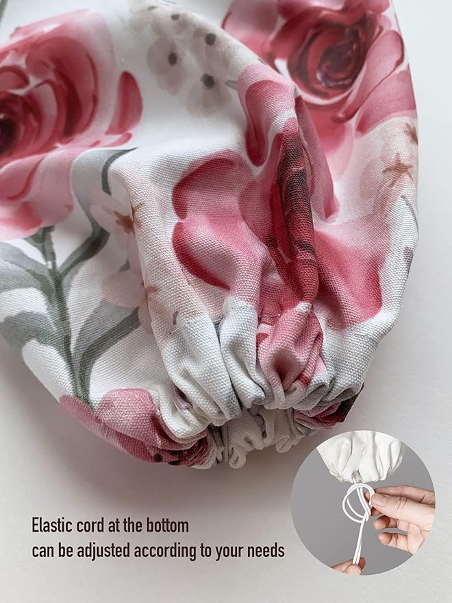 Hglian Plastic Bag Holder, Inspirational Farmhouse Grocery Bag Organizer Storage Dispenser Container for Shopping Trash Bags,Cute Flowers Kitchen Décor Gifts for Women Mom Friend Grandma Pink