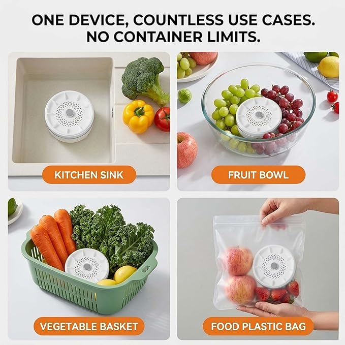 Produce Cleaner, Fruit And Vegetable Washing Machine, 2026 Upgraded Fruit Cleaner Device With Titanium Electrolysis Purification For Home Kitchen, Vegetable Washer Machine (2pc)