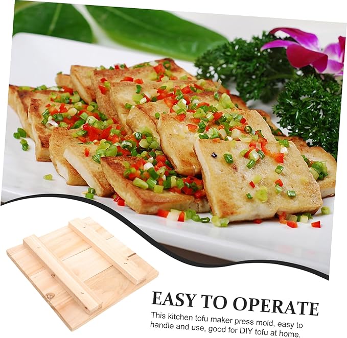 PRETYZOOM Handmade Tofu Press Mold Chess Press Board for Tofu Making Dishwasher Safe