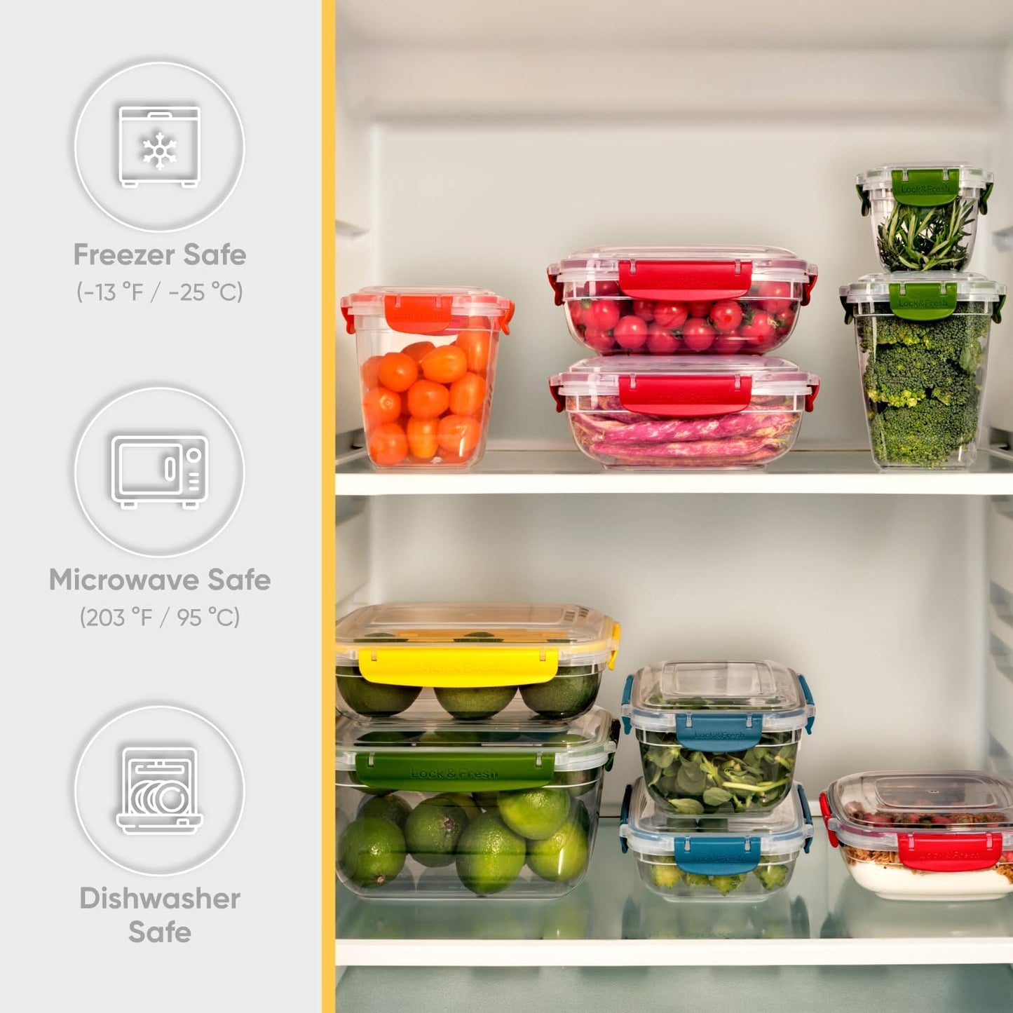 Superio Plastic Food Storage Containers with Airtight Lids, 4 Pack- 80 Oz, BPA Free, Leakproof, Stackable, Microwave, Dishwasher, Freezer Safe, Blue