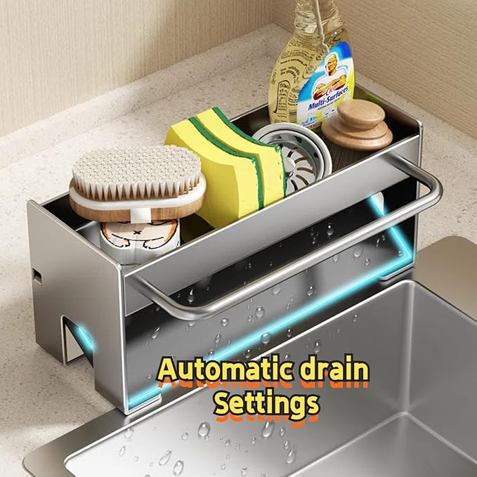 Utensil Holder,Compact Kitchen Sink Drying Rack - Durable and Stylish Solution,Self-Draining Tray Design,with Rag Rack（White）