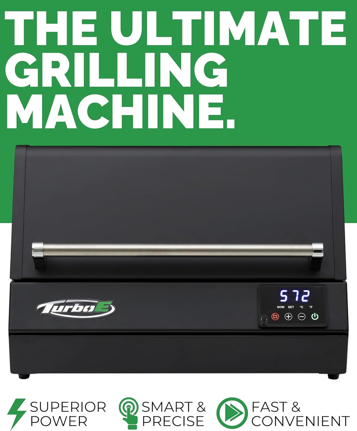 Turbo E Outdoor Electric Grill by PLUGNGRILL - High-Power 1700W Infrared Grill Technology - 24-Inch Smart BBQ Grill with Probe & Digital Display for Precise Cooking & Searing (Turbo E)