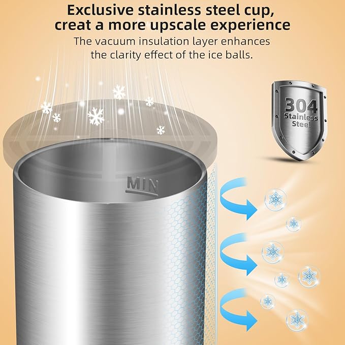 Clear Ice Cube Maker, 2" Clear Ice Ball Maker for Old Fashioned Whiskey lover, Bourbon, Whiskey, Cocktail Funny Gifts for Men on Birthday or Holiday, Easy-Release Stainless Steel Ice Mold(6Pack)
