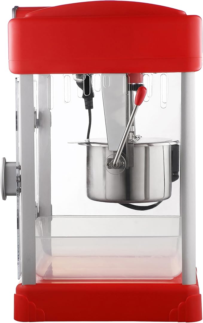Pop Pup Popcorn Machine - 2.5oz Popper with Stainless-Steel Kettle, Serving Tray, Warming Light and Accessories by Great Northern Popcorn (Red)