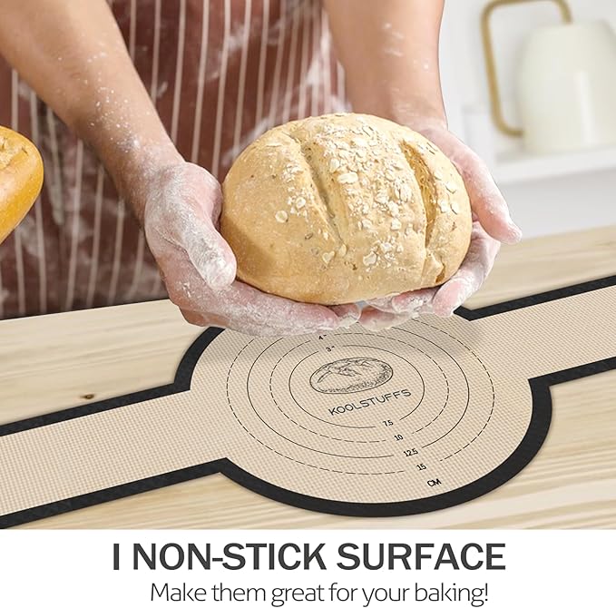 Silicone Bread Sling for Dutch Oven, 2 PCS Non-Stick & Easy to Clean Reusable Silicone Bread Baking Mat with Long Handles, Easy Transfer Sourdough