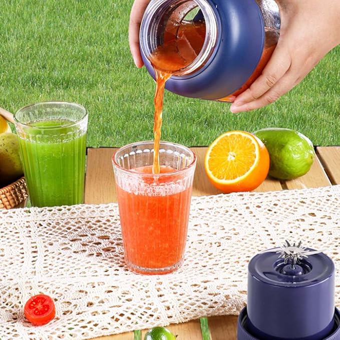 Portable Electric Juicer Cup with Zero Cord Hassle,Wireless Personal Juicer Cup USB Rechargeable Blender,38-Blades,Quiet Operation, Leakproof Lid,40 Seconds,for Shakes and Smoothies (White-28 Oz)