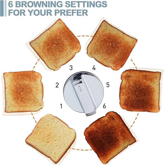 CUSIMAX 4 Slice Toaster, Ultra-Clear LED Display & Extra Wide Slots, Stainless Steel Toaster with Dual Control Panels of 6 Shade Settings, Cancel/Bagel/Defrost Function, Removable Crumb Trays, Black
