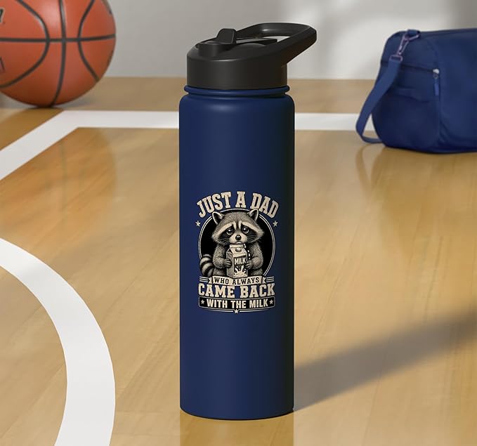 Just A Dad Who Always Came Back With The Milk Fathers Day Stainless Steel Insulated Water Bottle