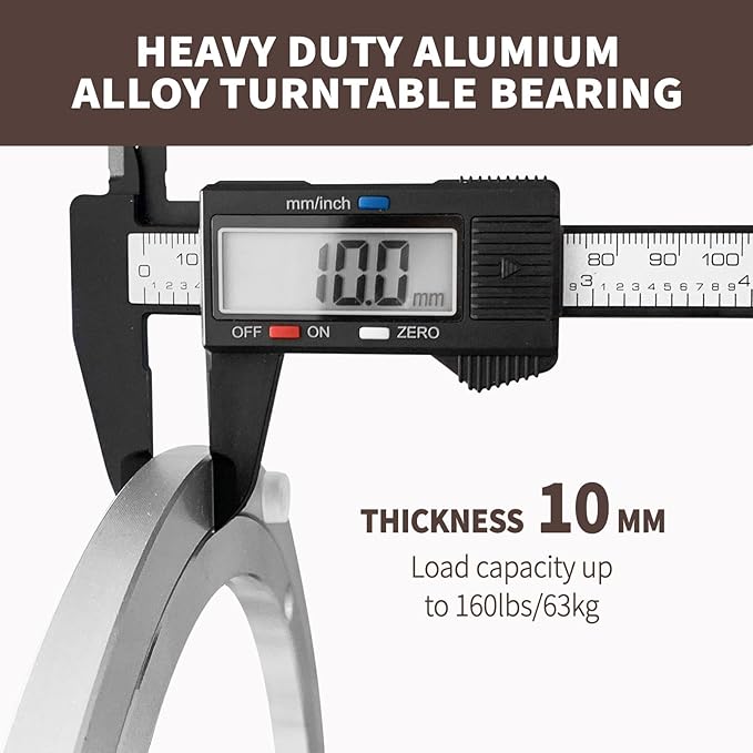Lazy Susan Hardware Silent Non-Slip Turntable Aluminium Turntable Bearing 16 inch for Round Dining Table TV Rotating Table
