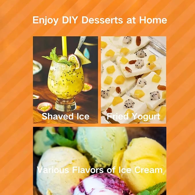 Ice Cream Roll Maker Rolled Ice Cream Machine, Sweet Spot Pan, Instant Cold Plate, Ideal for Making Rolled Ice Cream Soft Serve Slushies Frozen Yogurt Sorbet and Gelato (Vibrant Yellow)