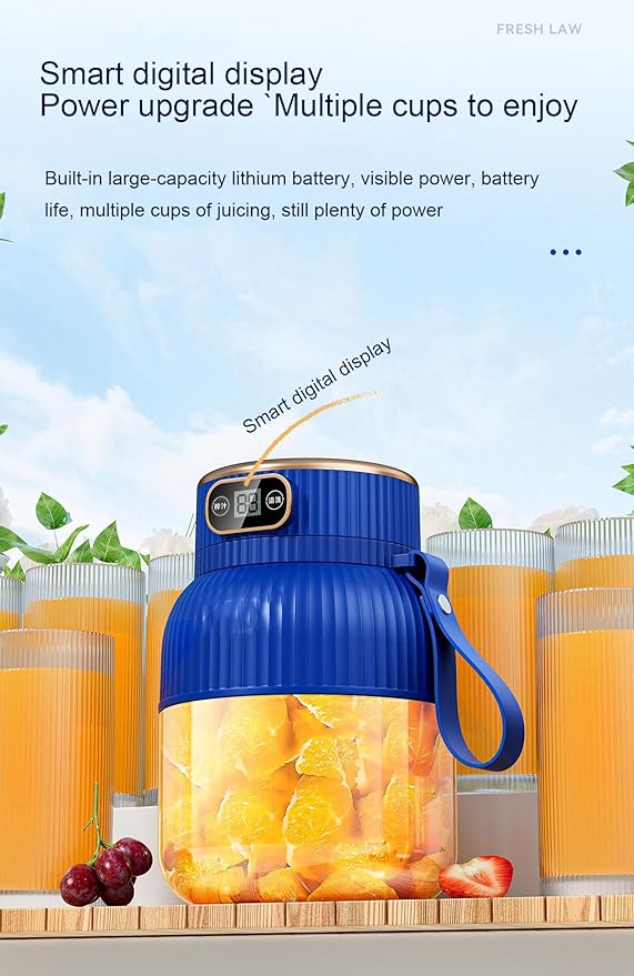 Portable Blender,Portable Blender for Shakes and Smoothies, Personal Size High Speed Blender,21oz USB C Rechargeable Blender for Travel/Picnic/Office/Gym/Sport (BLUE)