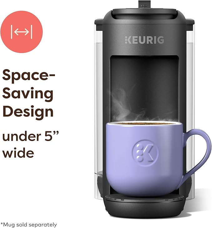 Keurig K-Mini Mate Plus Single-Serve K-Cup Pod Coffee Maker, Compact, 3 Cup Sizes, Brew Over Ice and Strong Button Features, 50 oz Removable Reservoir, Matte Black