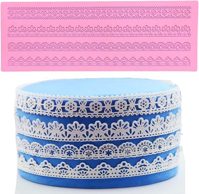 Embossing Mat Lace Band Silicone imprint Fondant impression Sugar Paste Mould Cake Decoration Tools Kitchen chocolate Sugar Paste Baking Mold Cookie Pastry