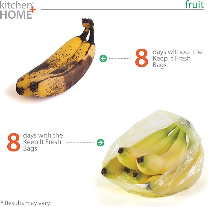 Keep it Fresh Produce Bags - 90 Reusable BPA Free Freshness Produce Bags & Twist Ties - Keeps Fruits, Veggies, and Flowers Fresher Longer