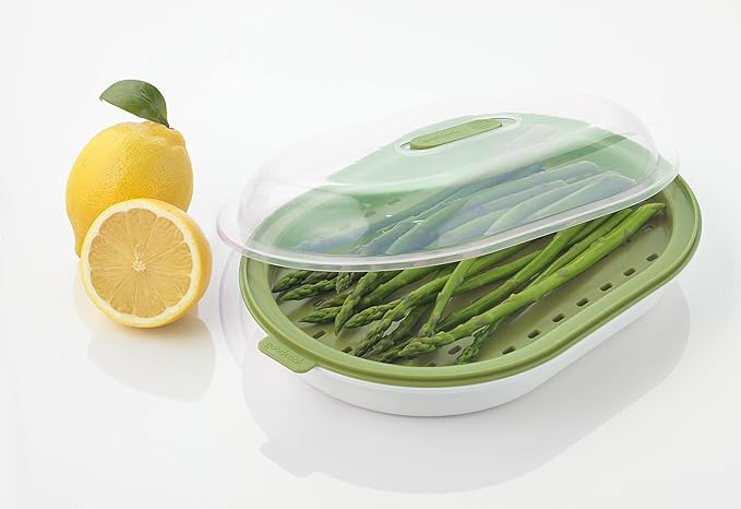GoodCook Everyday Microwave Food Steamer – Vegetable & Fish Cooker, Preserves Vitamins & Nutrients, Quick Dinner & Meals, Adjustable Steam Release Vent